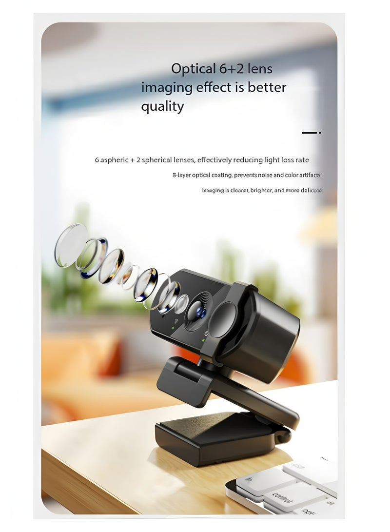 Apluynm Webcams 4K USB Web Camera With Microphone Autofocus 4K Camera PC Computer Laptop Live Streaming 1080P Webcam For Video Calling - Image 5